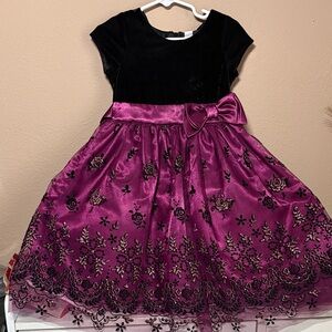 Nannette Black and Purple Embroidered Dress